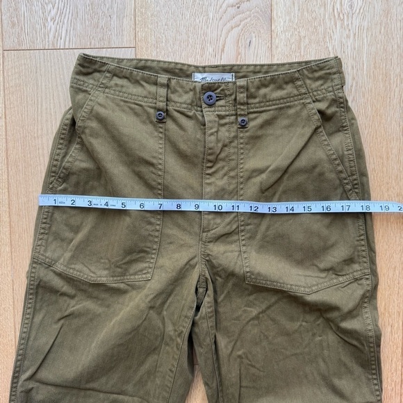 MADEWELL THE PERFECT VINTAGE WIDE LEG UTILITY EDITION OLIVE GREEN -27 - Picture 13 of 17